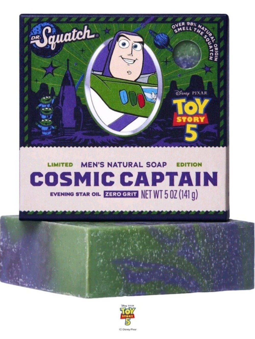 3 Dr. Squatch Men's Toy Story 5 Cosmic Captain Soap